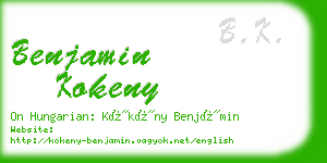 benjamin kokeny business card